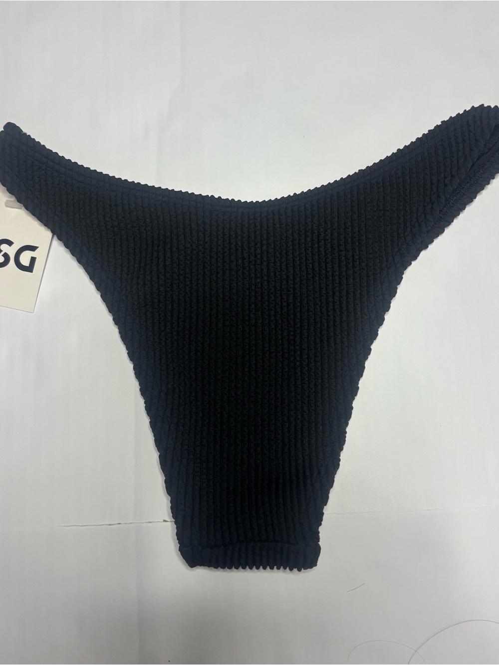 DSG Black Ribbed Tie-Back Bikini Set - Picture 3 of 5